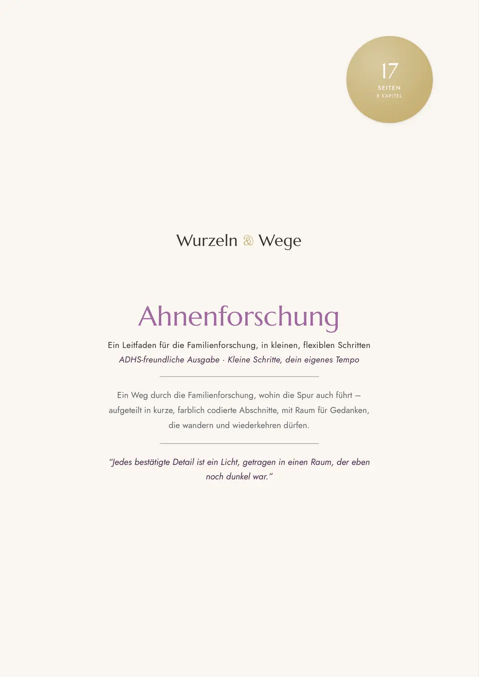 Cover von Ahnenforschung, ADHS-freundliche Ausgabe