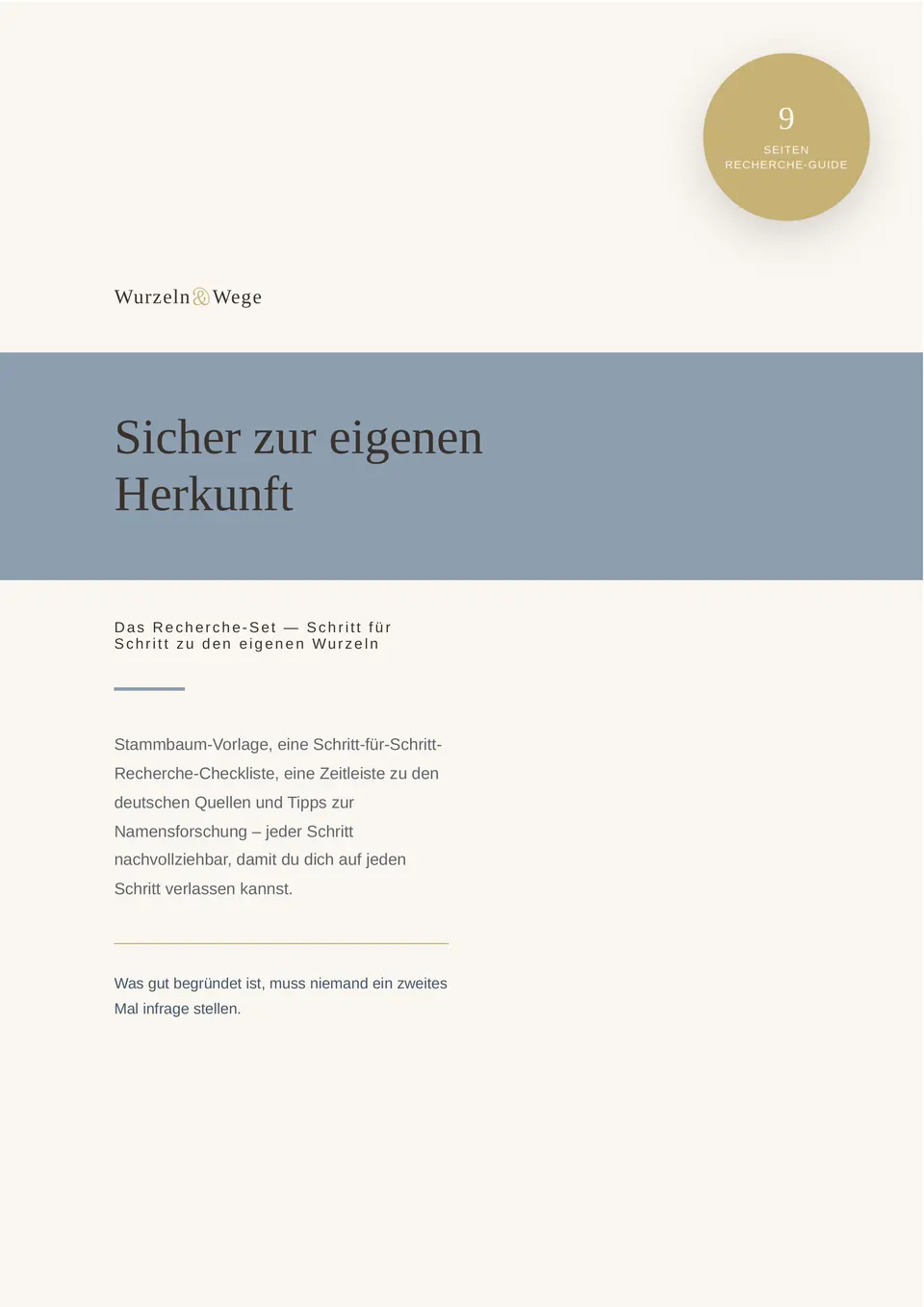 Cover von Recherche-Set, „Sicher zur eigenen Herkunft“